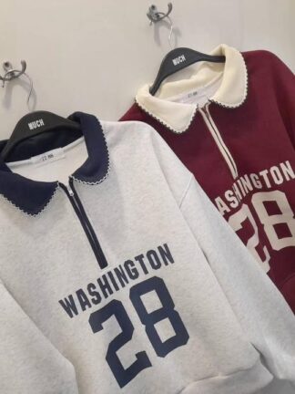 美式校園感・半拉鍊上衣