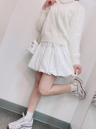 麻花紋針織短版上衣