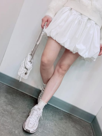 花苞抓皺蛋糕短裙