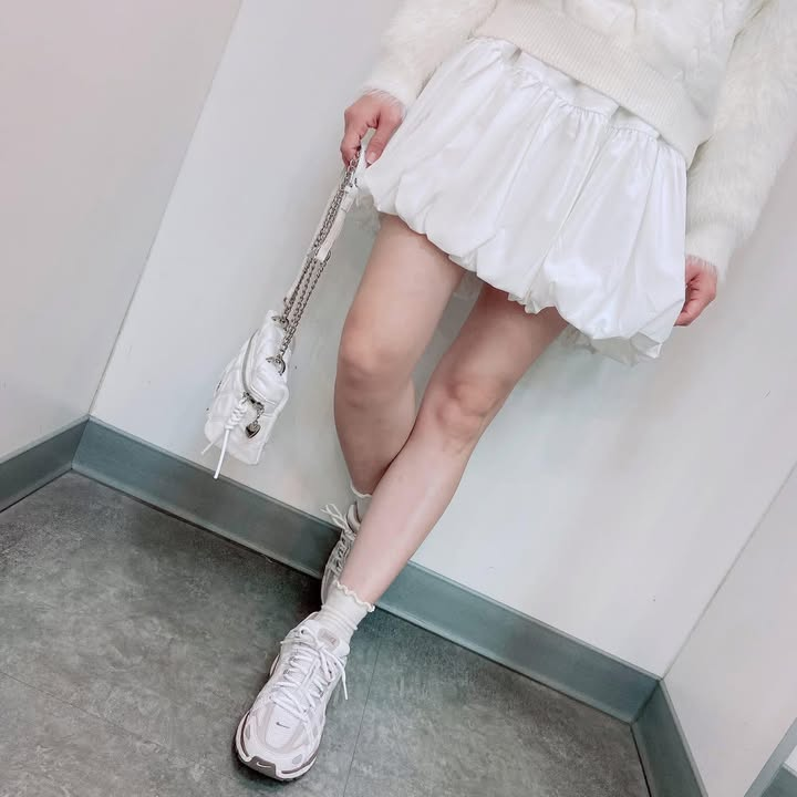 花苞抓皺蛋糕短裙