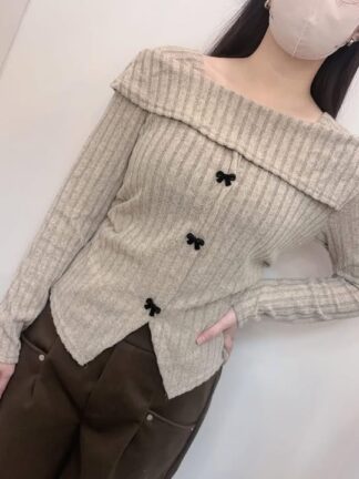小蝴蝶結針織上衣