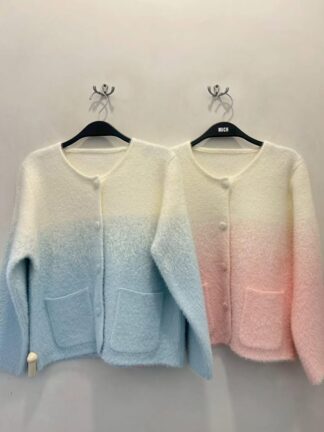 雲霧漸層毛料短版外套