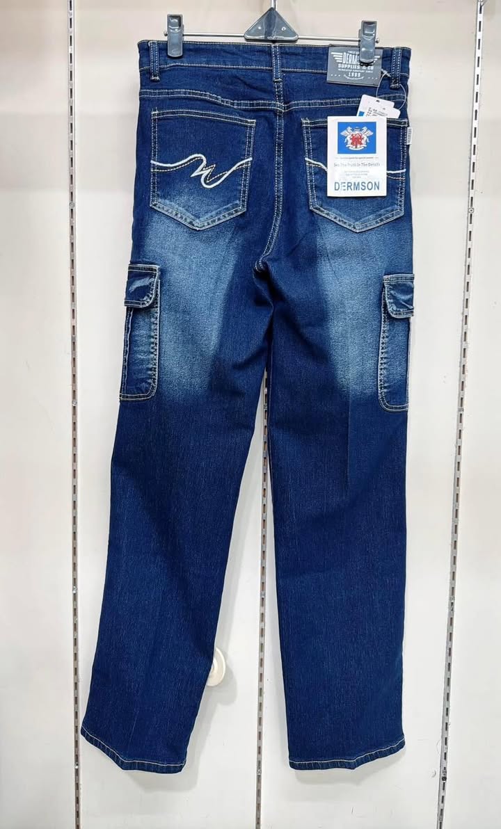 #刷紋工裝牛仔褲:圖片 10