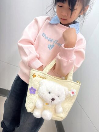 可愛日常款 🧸小熊＋花花刺繡手提包