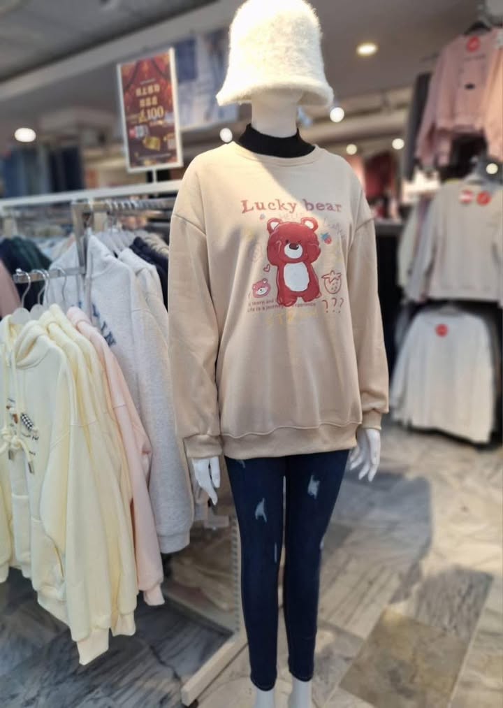 Lucky Bear 刷毛大T.可愛療癒系:圖片 2