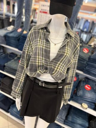 復古感滿滿的格紋假兩件襯衫上衣 🍁