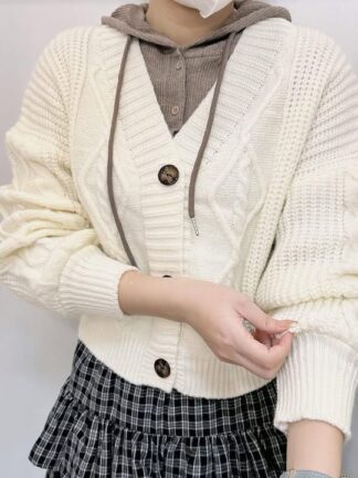 溫柔針織短版開襟外套