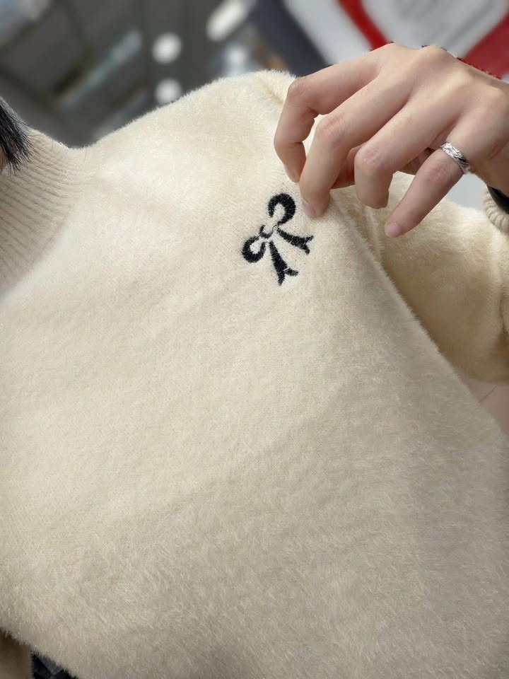 蝴蝶結刺繡針織上衣:圖片 4