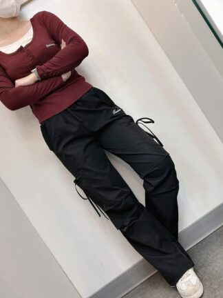 機能感抽繩工裝褲