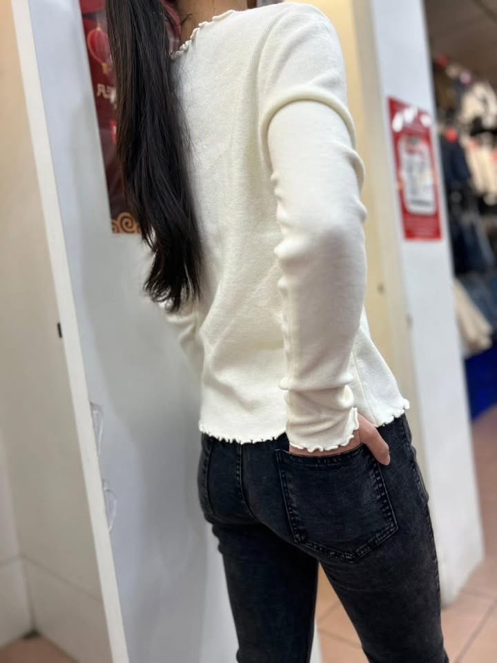 🖤 |鬆緊腰微喇叭牛仔褲:圖片 7