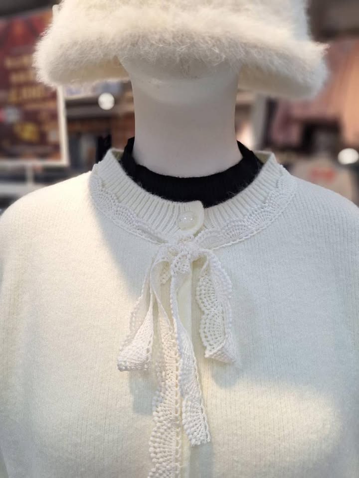 🌼 氣質蕾絲綁結針織外套 🌼:圖片 4