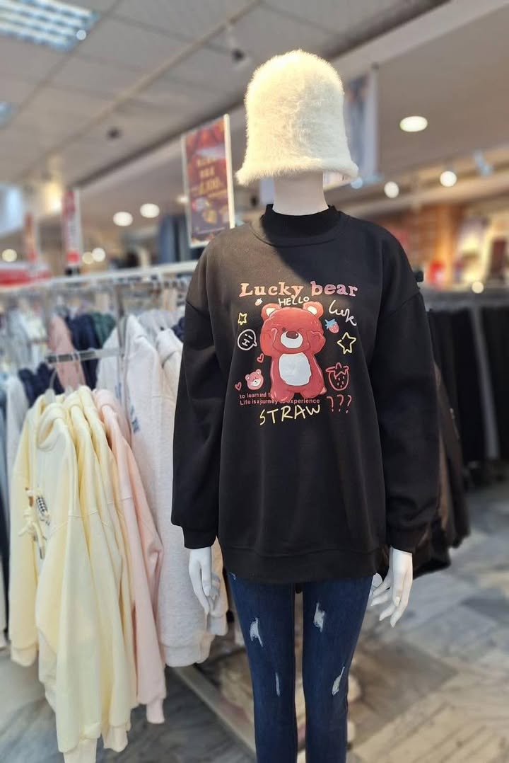 Lucky Bear 刷毛大T.可愛療癒系:圖片 3
