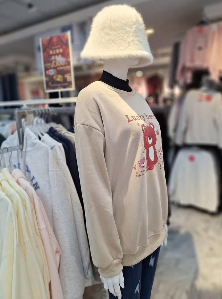Lucky Bear 刷毛大T.可愛療癒系:圖片 5