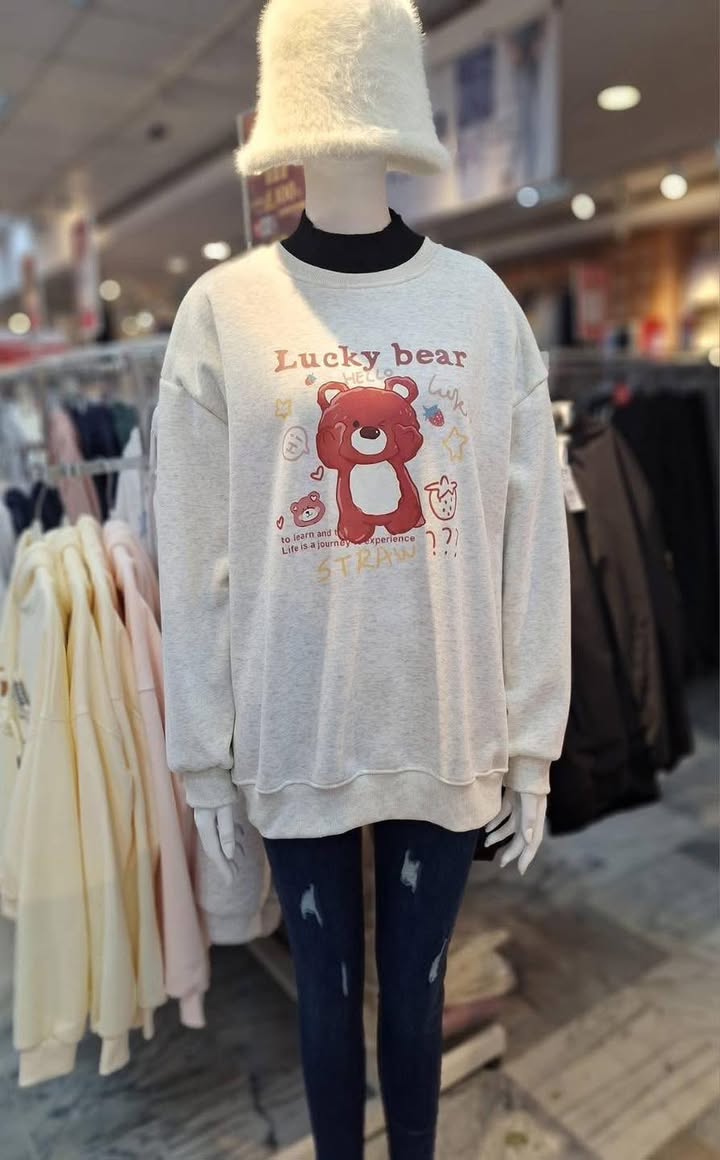 Lucky Bear 刷毛大T.可愛療癒系:圖片 11