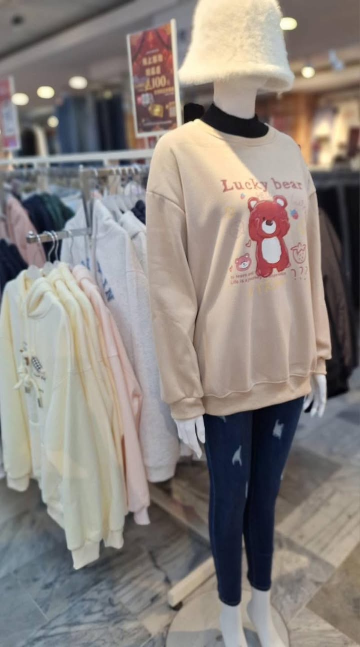 Lucky Bear 刷毛大T.可愛療癒系:圖片 6