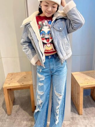 英文刺繡刷破毛帽