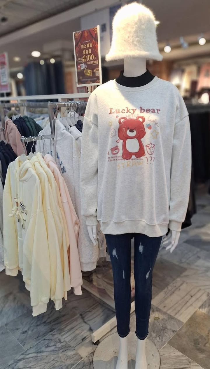 Lucky Bear 刷毛大T.可愛療癒系:圖片 4