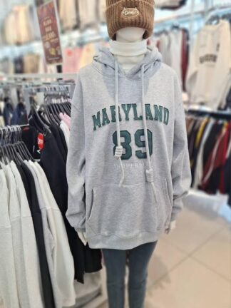 MARYLAND 刷毛連帽大學T