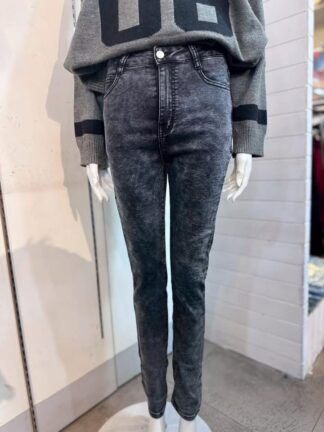 霧感修身彈性窄管褲