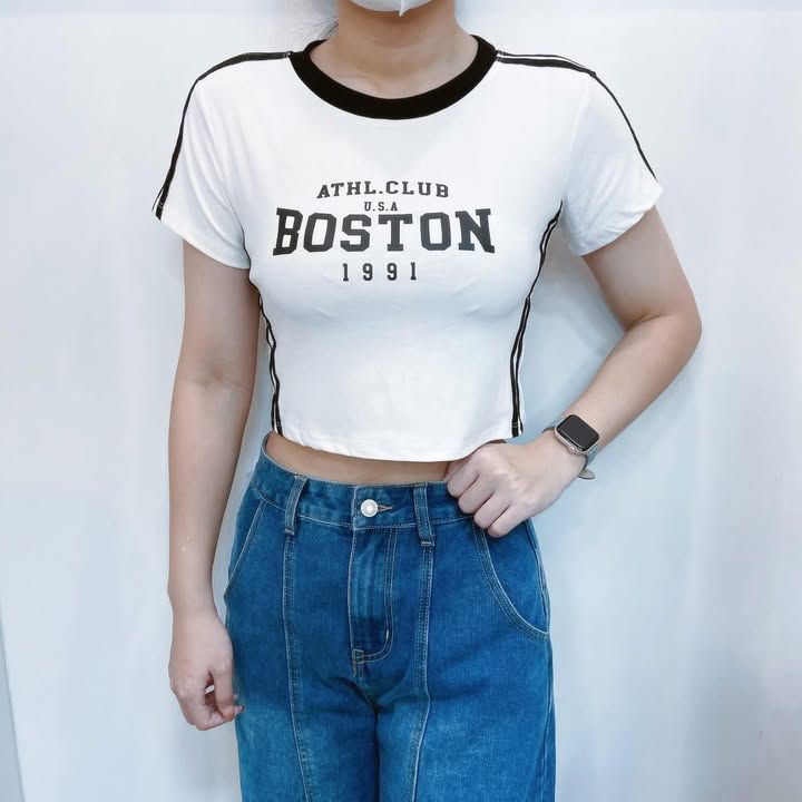 美式學院風短版上衣(Boston短版T):圖片 9