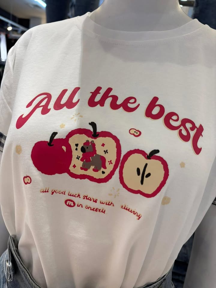蘋果小馬圖案拼接袖口棉T 🍎:圖片 5