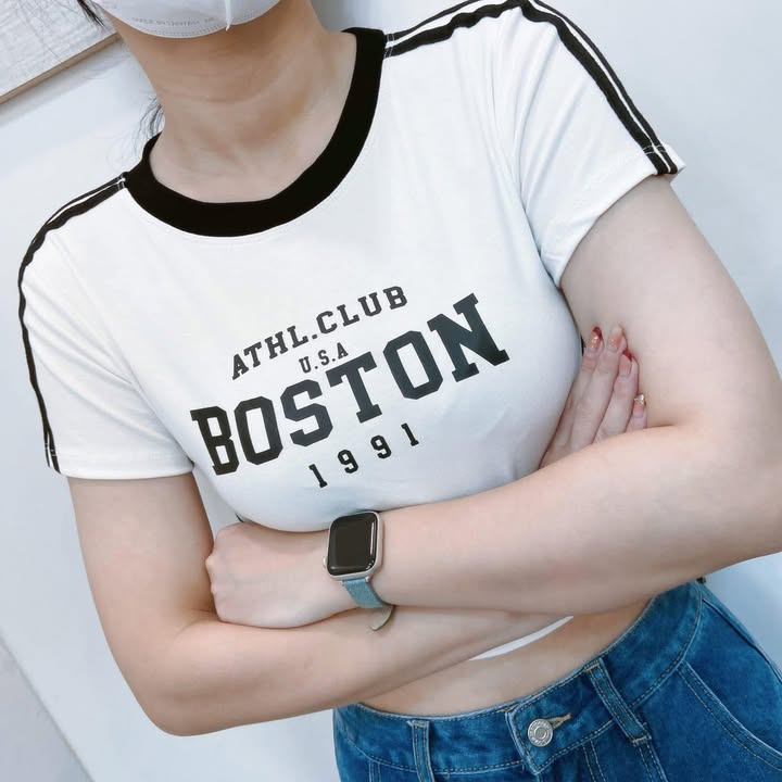 美式學院風短版上衣(Boston短版T):圖片 2