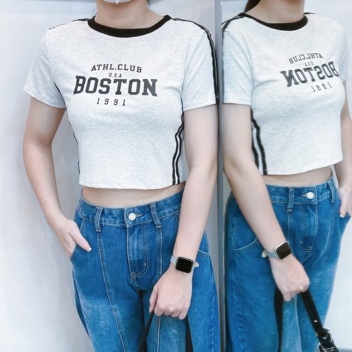 美式學院風短版上衣(Boston短版T):圖片 5