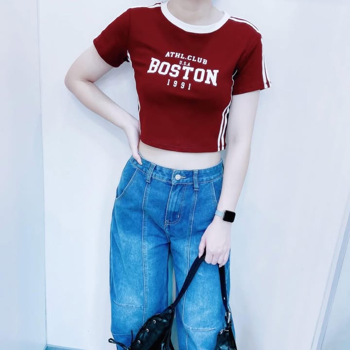 美式學院風短版上衣(Boston短版T):圖片 8