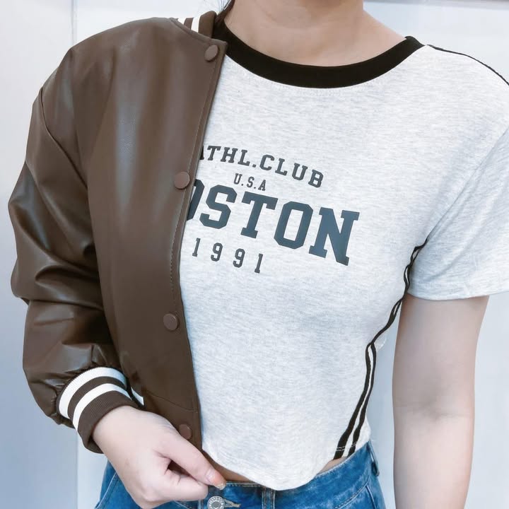 韓系短版棒球外套(皮感):圖片 10