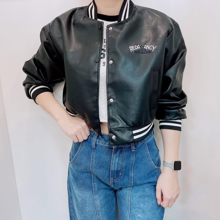 韓系短版棒球外套(皮感):圖片 7