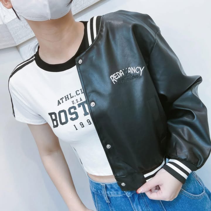 韓系短版棒球外套(皮感):圖片 8