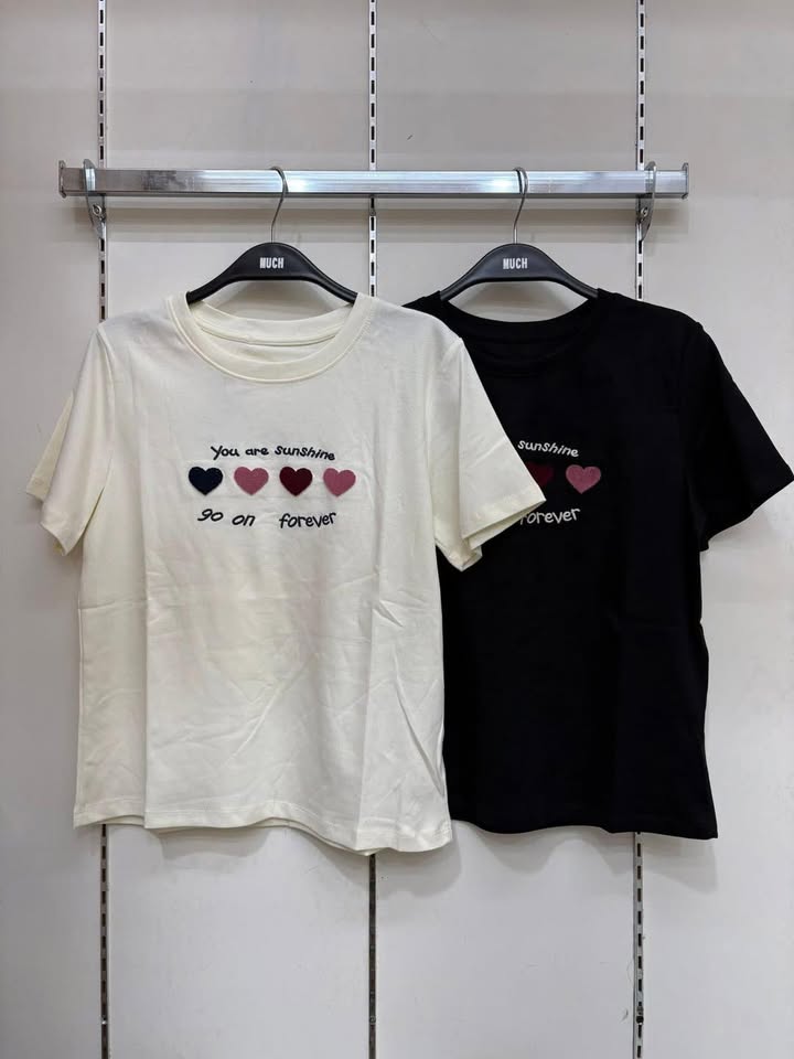 You are sunshine 愛心刺繡短T 🌈 - Image 6