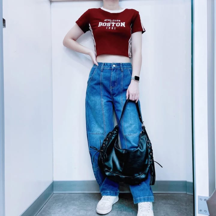 美式學院風短版上衣(Boston短版T):圖片 11
