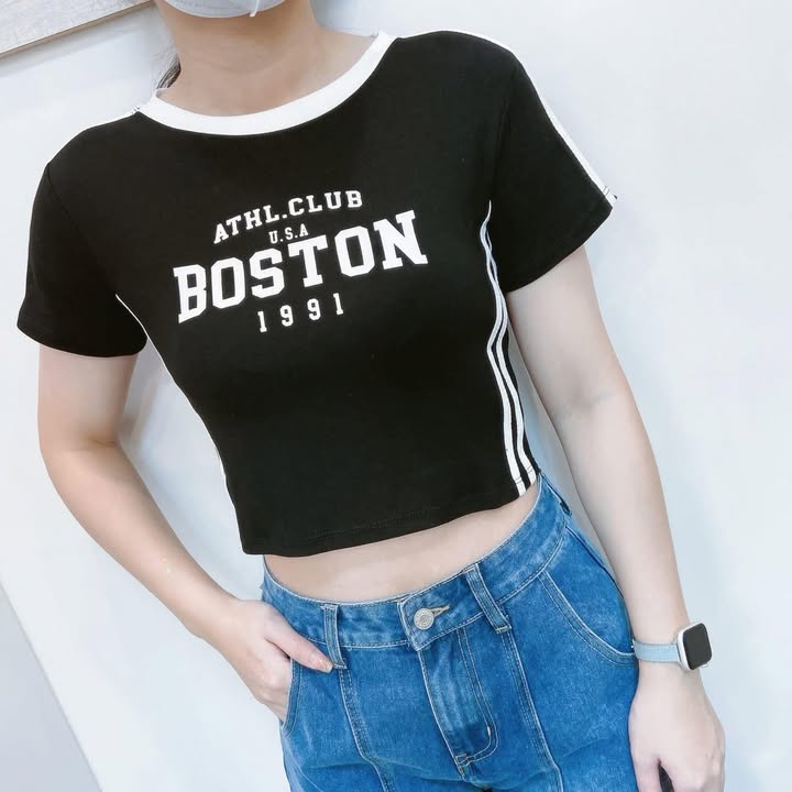 美式學院風短版上衣(Boston短版T):圖片 4