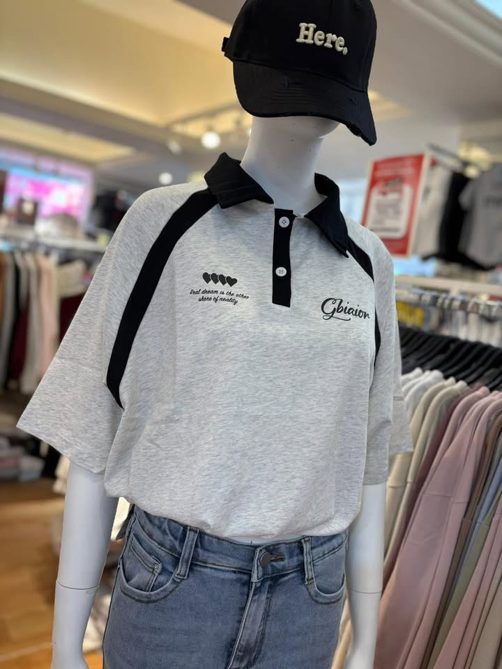 學院風撞色有領上衣:圖片 2