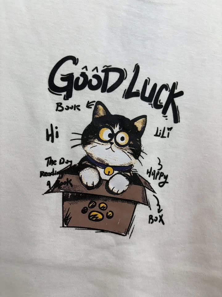 Good Luck 小貓塗鴉T - Image 4