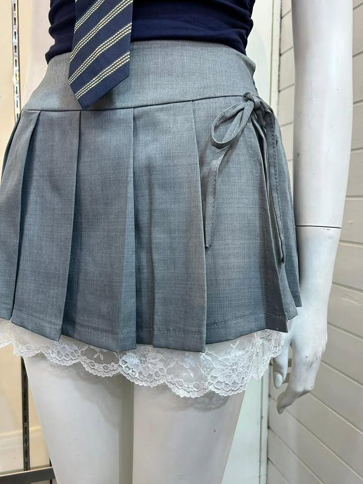 蕾絲拼接百褶短裙:圖片 5