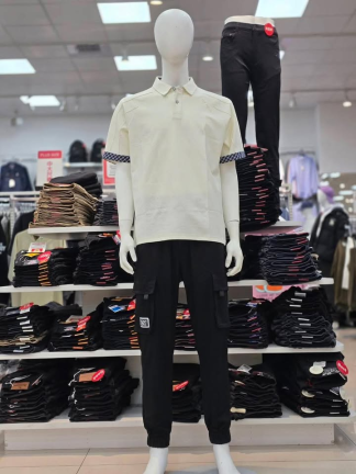 質男首選．經典格紋拼接翻領 Polo T