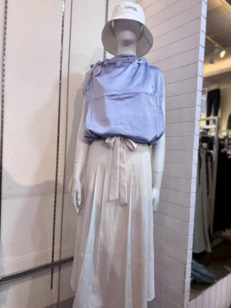 優雅綁帶雪紡長裙