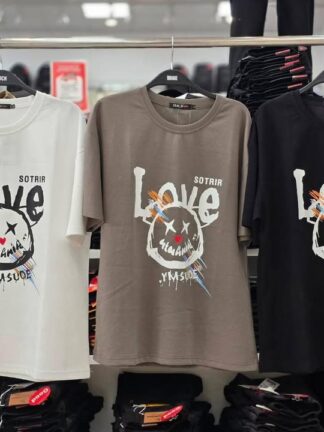 街頭魂．塗鴉笑臉 LOVE 標語短袖 T