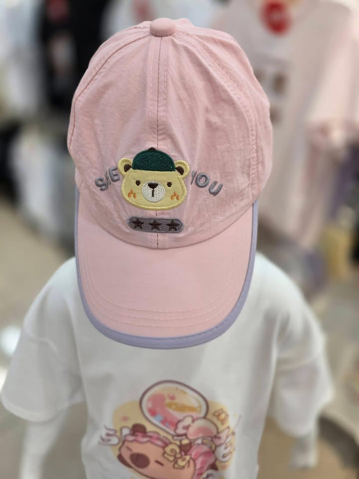 可愛熊熊刺繡涼感童帽 - Image 2