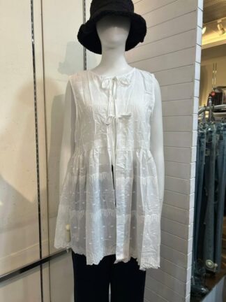 立體刺繡綁帶背心