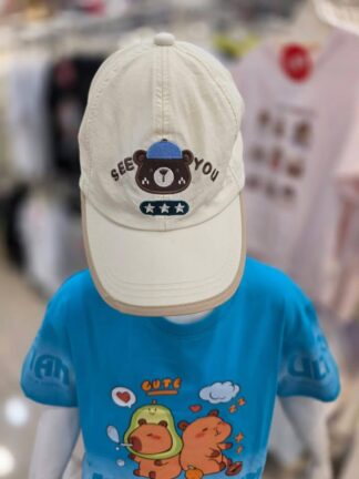 可愛熊熊刺繡涼感童帽