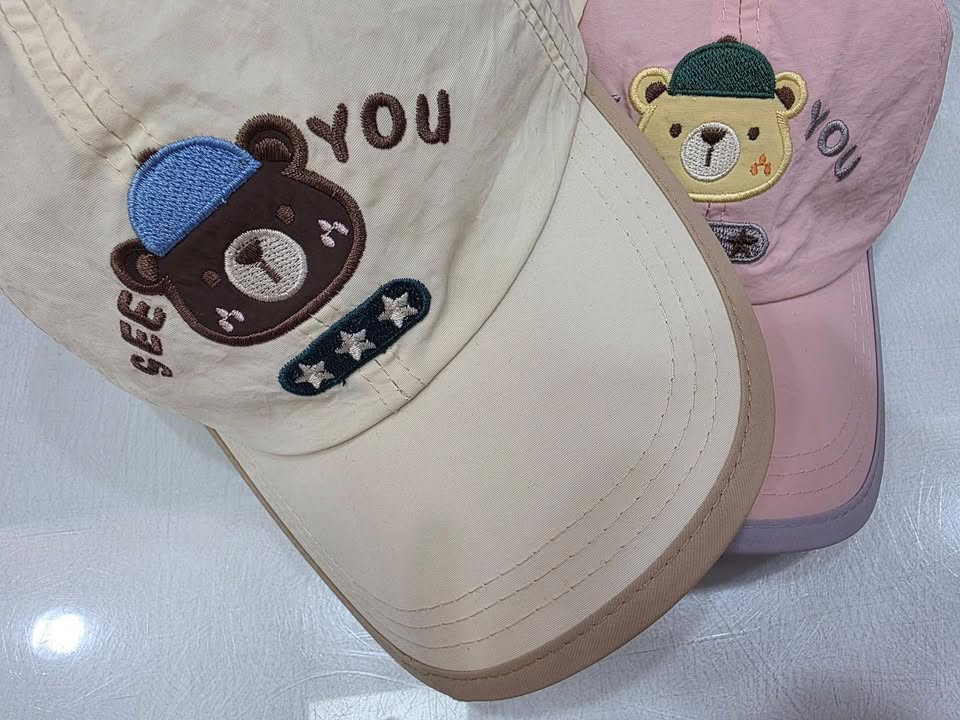 可愛熊熊刺繡涼感童帽 - Image 4