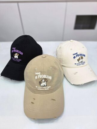 三色狗狗刺繡老帽 🧢