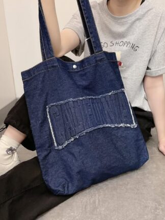立體字母牛仔托特包