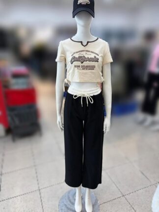 春夏系列 鬆緊褲頭 素面棉質寬褲