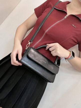 簡約翻蓋．手提斜背兩用包