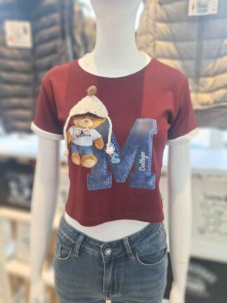 可愛小熊合身短版T｜學院風減齡穿搭