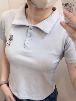 小熊刺繡Polo上衣